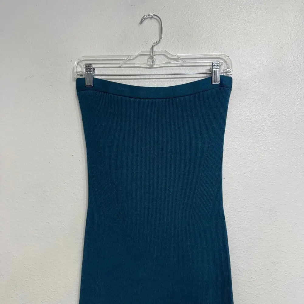 Future Collective Teal Side Column Slip Convertible Maxi Skirt Dress Sz M